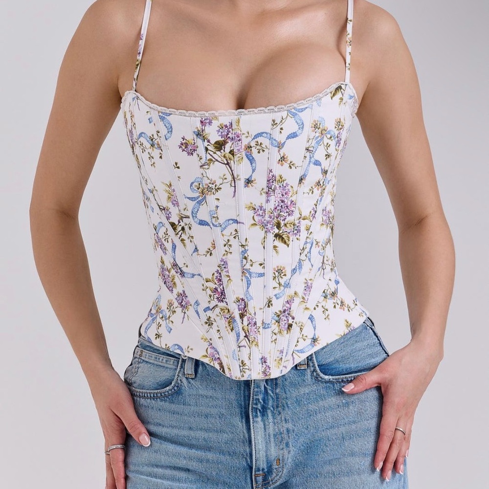 House of CB Floral Camisole - White and Purple